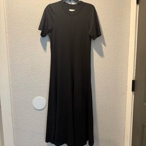 Lou Lou Studio Sola Long T-Shirt Cotton Casual‎ Black Maxi Dress Size S